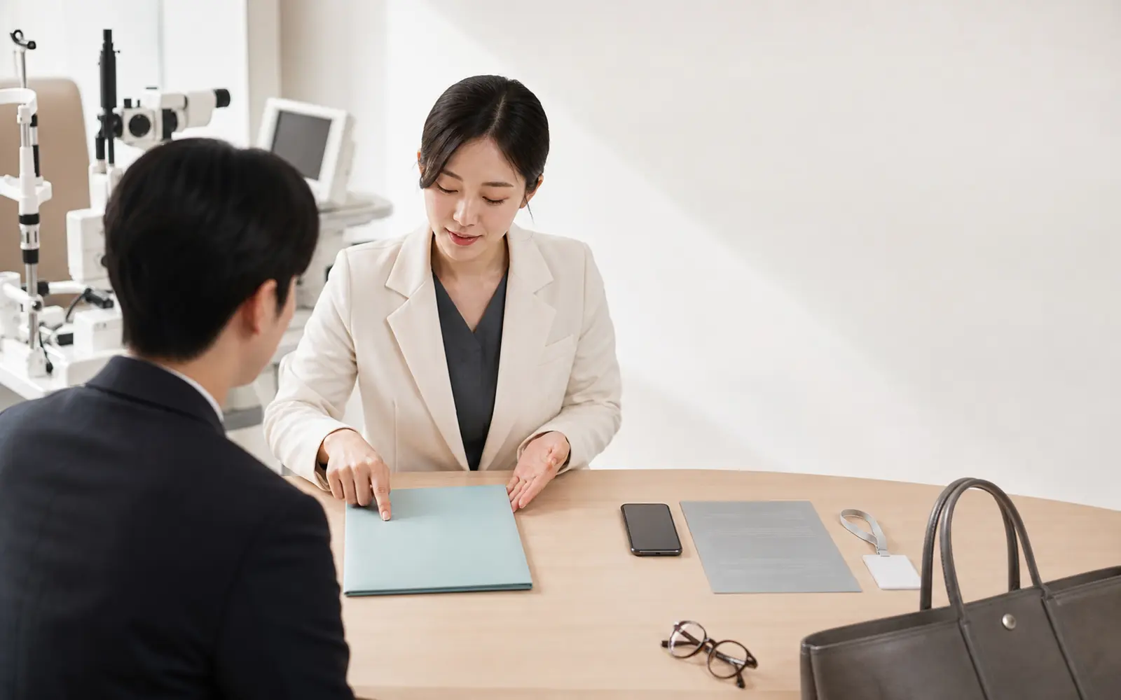 여러 직장인 제휴 경로 중 한 예약의 공식 출처를 확인하는 안과 상담